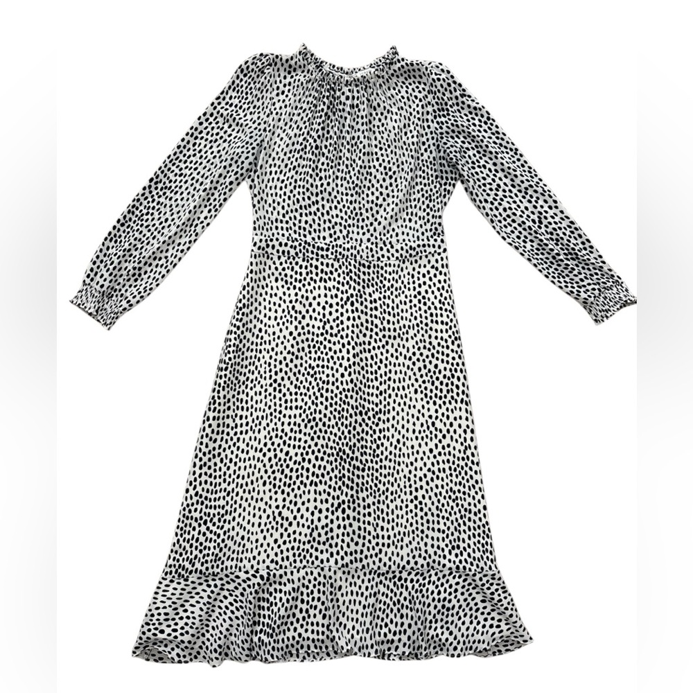 J. Crew Size 6 Black and White Spotted Dress